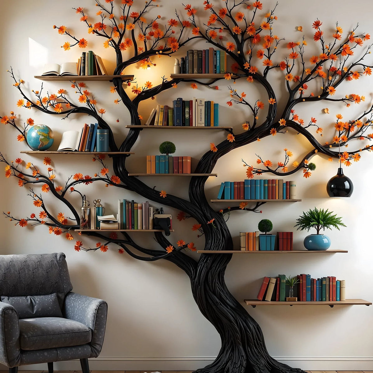 Handwork Scandinavian Tree Bookcase
