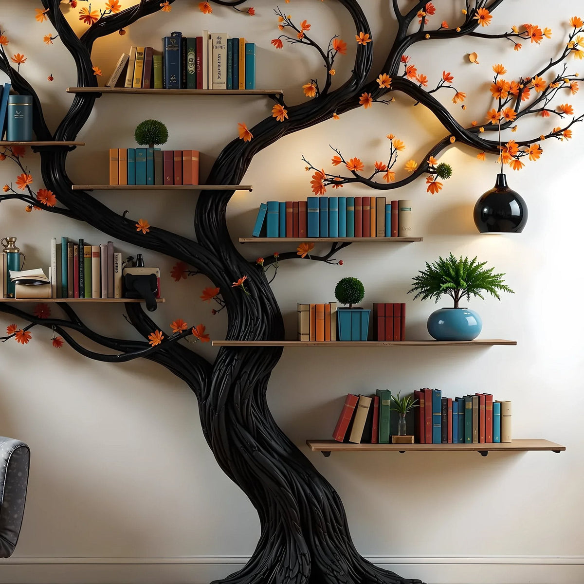Handwork Scandinavian Tree Bookcase