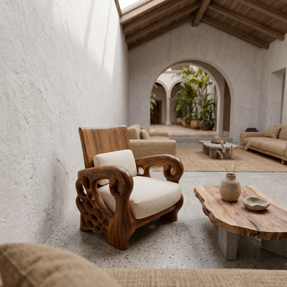 Nature Inspired Lounge Chair For Living Room And Reading Nook