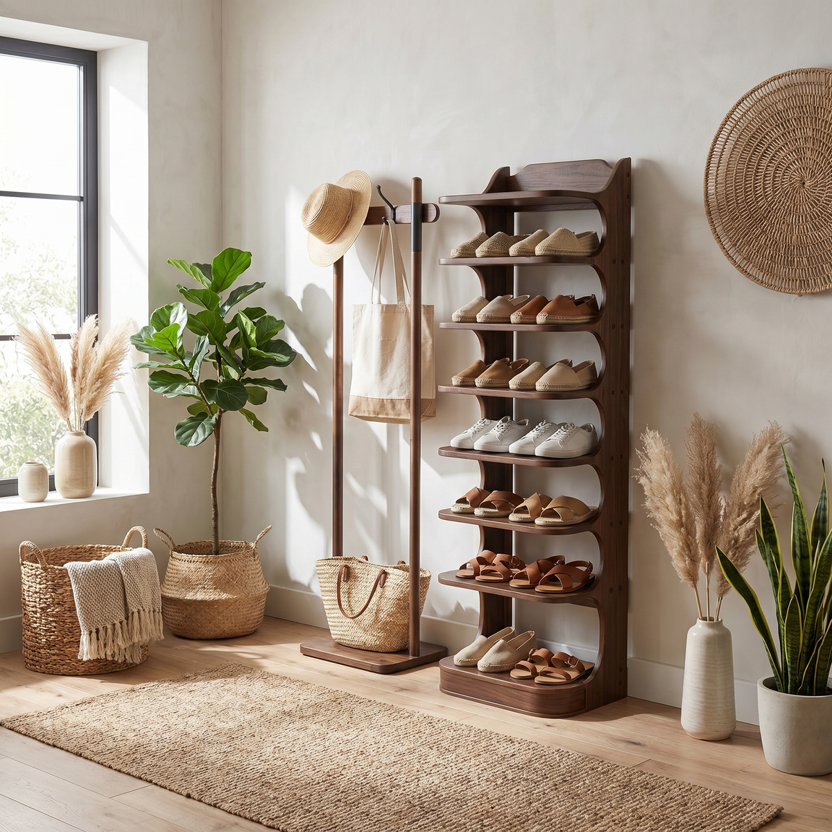 Custom Shoe Rack Solid Wood Decor Home Gift